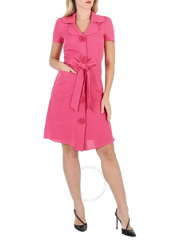 Women s Short Midi Dress Moschino Ladies Fuschia Silk Belted Shirt Brand Size 40 US 6 - MOSCHINO - BALAAN 2