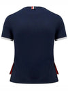 Asymmetric Hem Short Sleeve T-Shirt Navy - THOM BROWNE - BALAAN 3