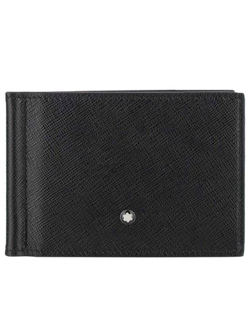 Men's Sartorial 6cc Money Clip Half Half Wallet Black - MONTBLANC - BALAAN.