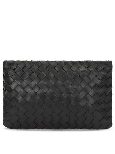 Intrecciato Medium Clutch Bag Black - BOTTEGA VENETA - BALAAN 2