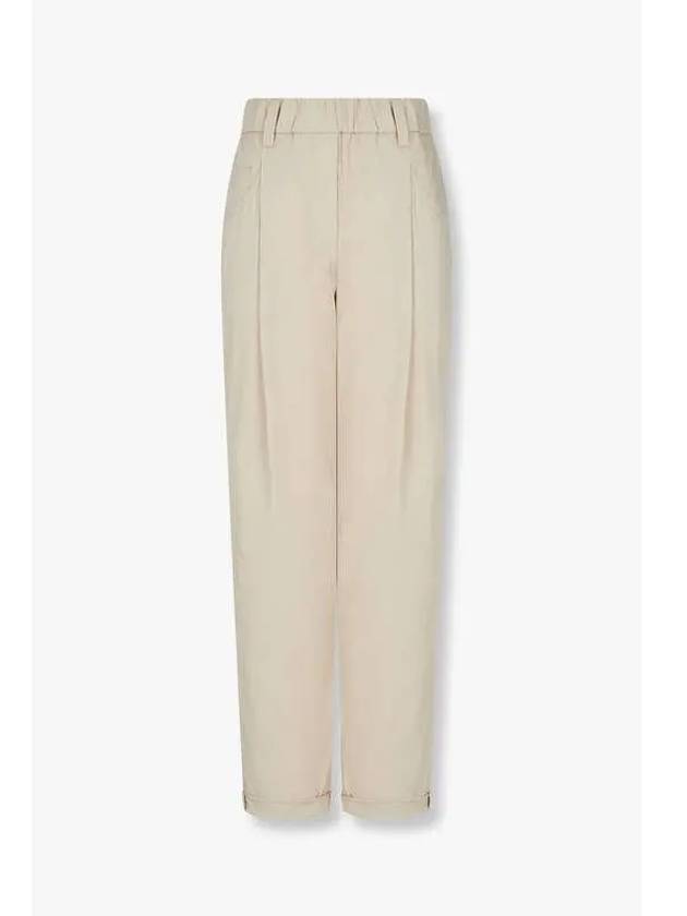 Women s Monili Label Pleated Pants Beige - BRUNELLO CUCINELLI - BALAAN 1