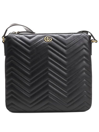 GG Marmont Chevron Cross Bag Black - GUCCI - BALAAN 1