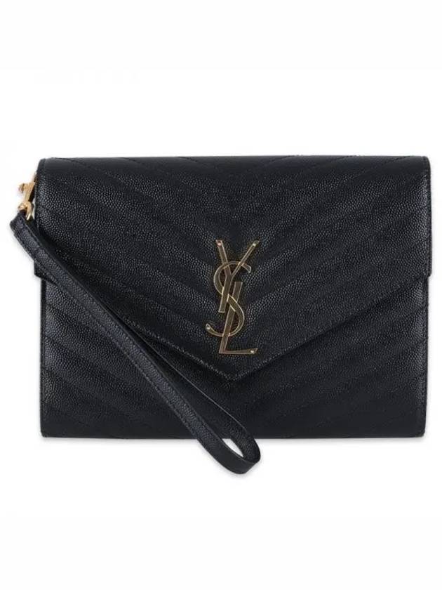 Grain De Poudre Cassandre Clutch Bag Black - SAINT LAURENT - BALAAN 2