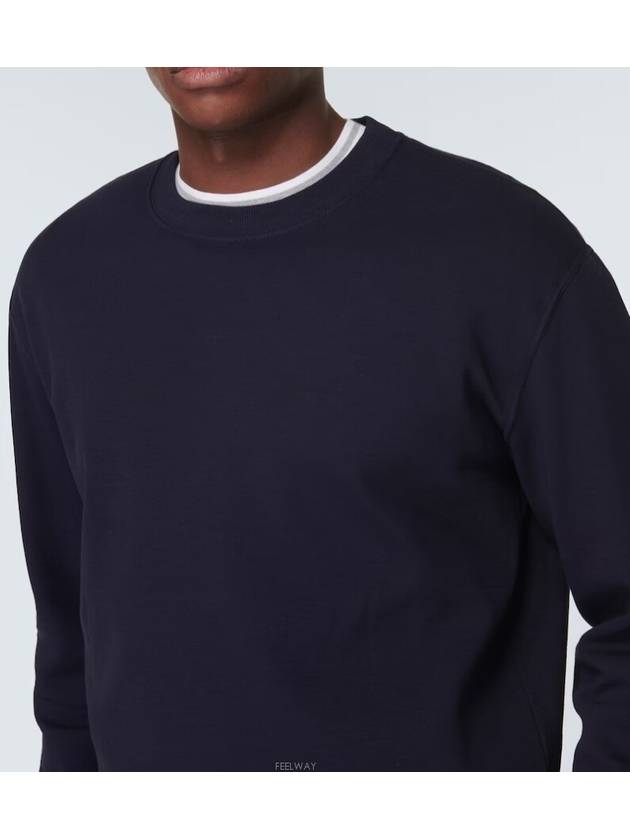 Cotton Jersey Sweatshirt Navy - BRUNELLO CUCINELLI - BALAAN 5