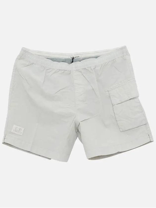 Flat Nylon Logo Patch Utility Swim Shorts Grey - CP COMPANY - BALAAN 2