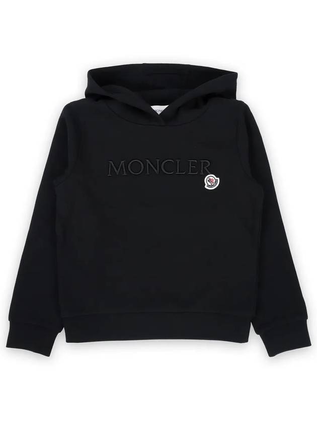 Kids Embroidered Logo Wappen Hood Sweatshirt Black 8G00014 899PS 999 8 10A - MONCLER - BALAAN 3