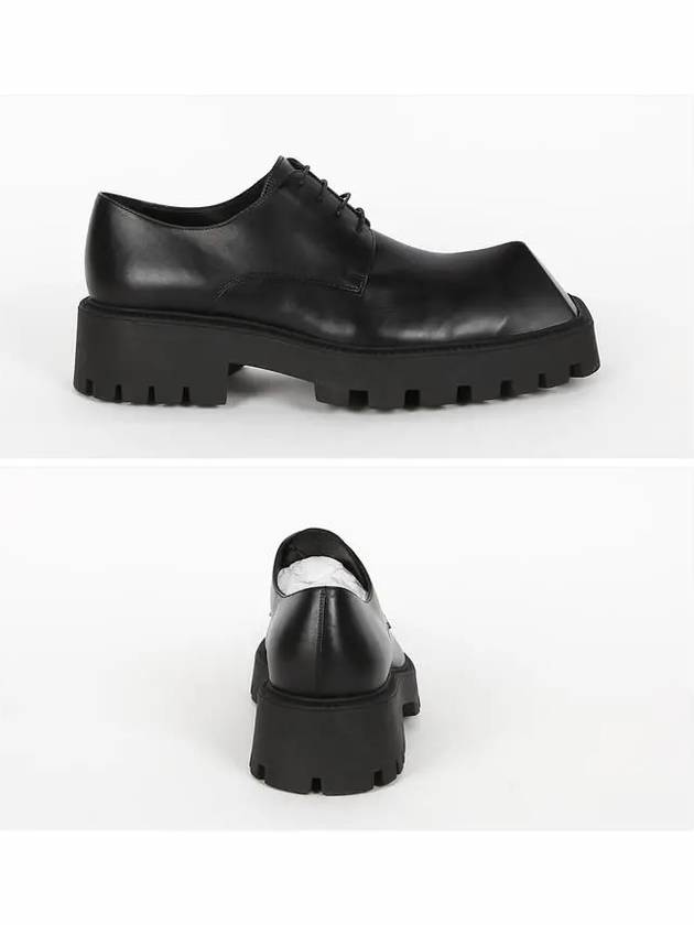 Men's Rhino Square Toe Leather Derby Black - BALENCIAGA - BALAAN 4