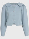 Dandelion open collar tweed blouse mint - MICANE - BALAAN 7