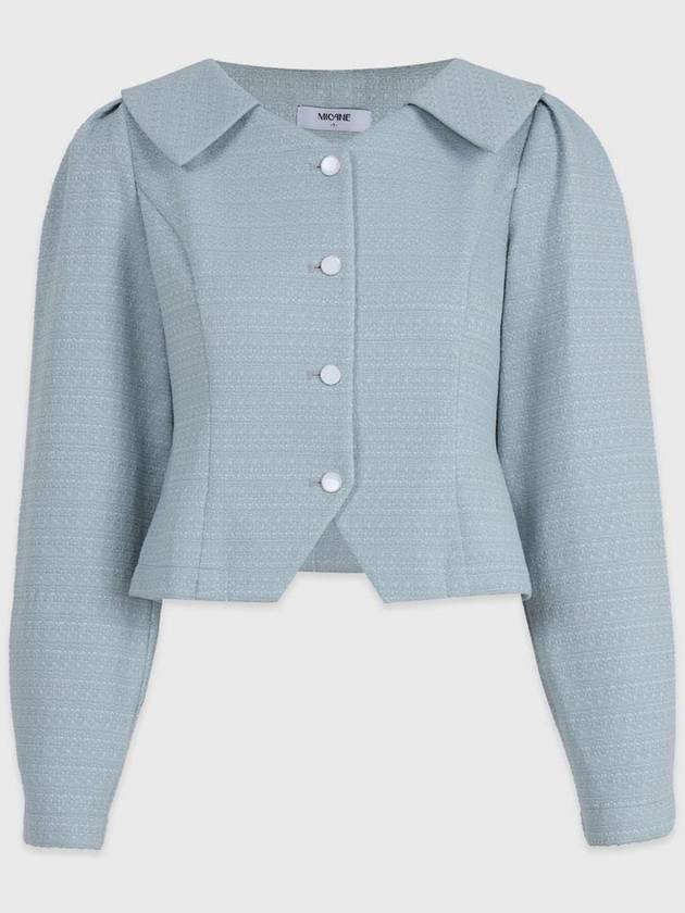 Dandelion open collar tweed blouse mint - MICANE - BALAAN 5