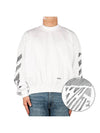 Men's SCRIBBLE DIAG Sweatshirt OMBA067S23FLE004 0110 - OFF WHITE - BALAAN 1