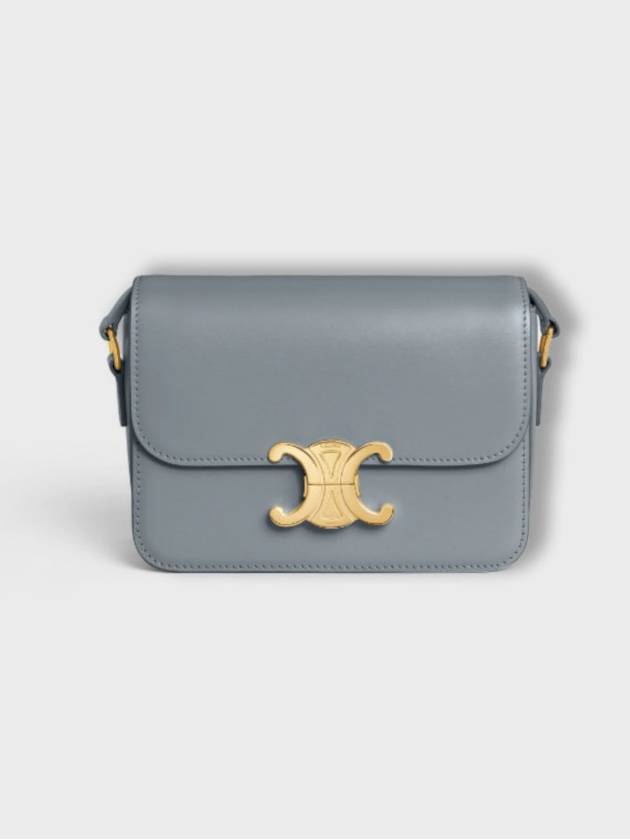 Teen Triomphe Shiny Calfskin Cross Bag Blue Gray - CELINE - BALAAN 2