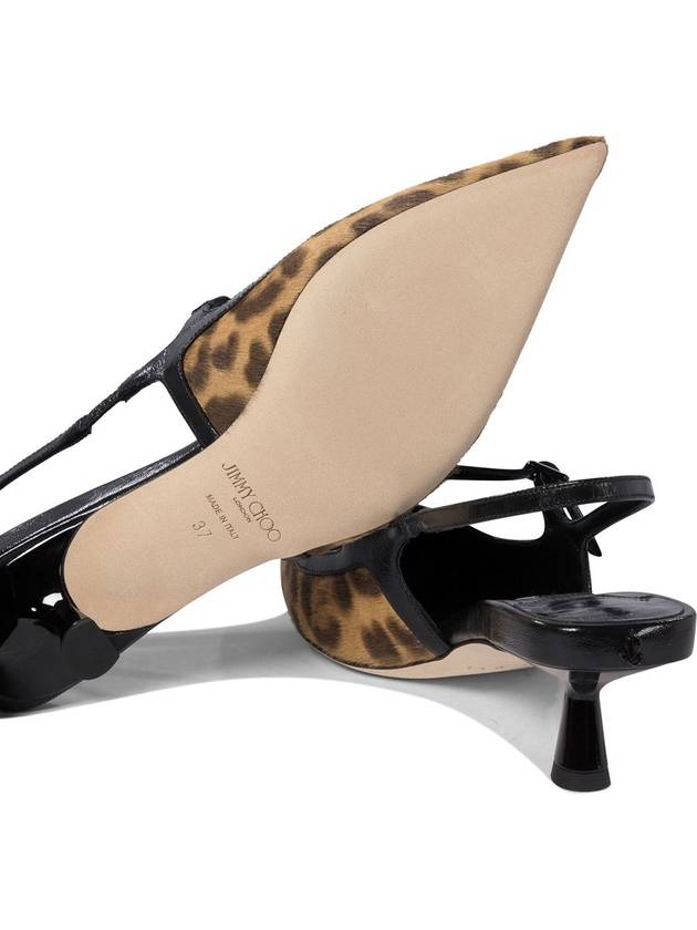 'Didi' Brown Slingback Pumps With Leopard Motif And Sculpted Heel In Leather Woman - JIMMY CHOO - BALAAN 5