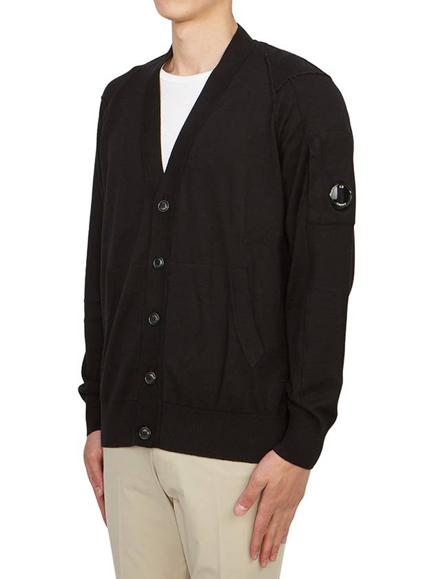 Lens Cotton Cardigan Black - CP COMPANY - BALAAN 3