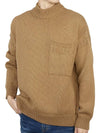 Men's Mock Neck Wool Knit Top Camel - TEN C - BALAAN 6