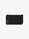 Tiny Fragment Zipper Card Wallet Black - SAINT LAURENT - BALAAN 2