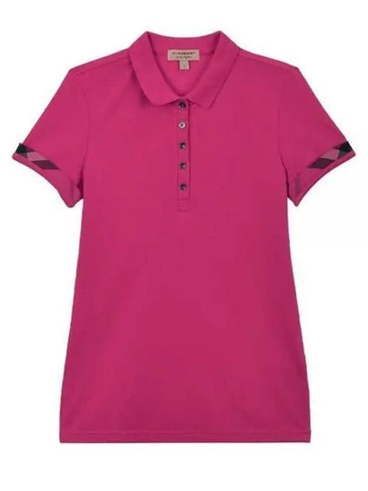 Short Sleeve Polo Shirt Pink - BURBERRY - BALAAN 2