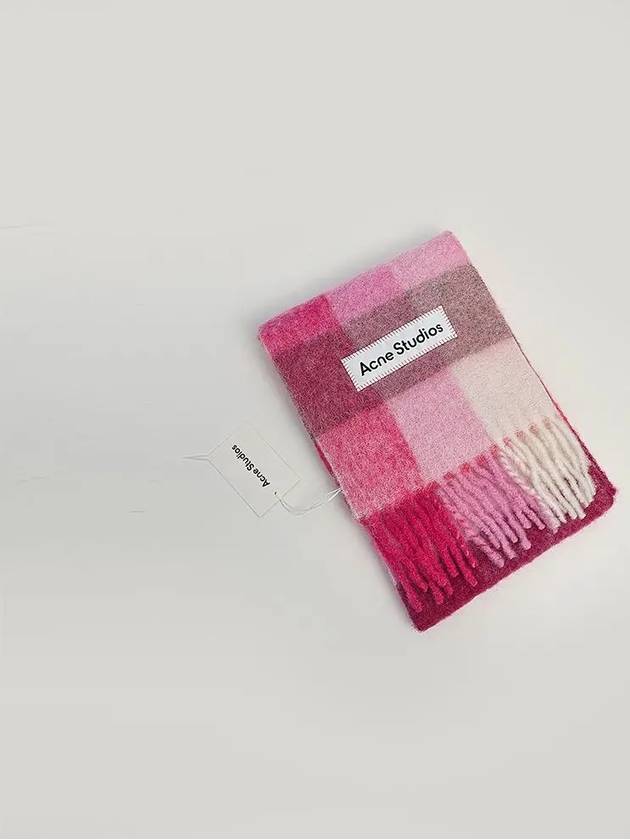 Check Mohair Muffler Pink - ACNE STUDIOS - BALAAN 2