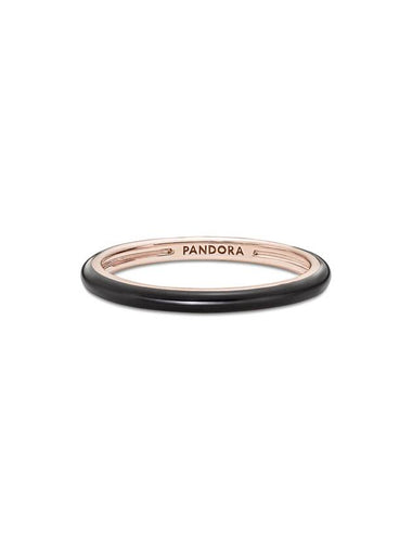 Me Enamel Ring Rose Gold Black - PANDORA - BALAAN 1