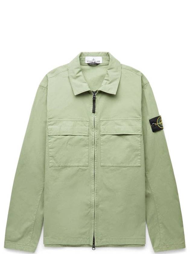 Wappen Patch Double Pocket Cotton Zip-Up Jacket Green - STONE ISLAND - BALAAN 2