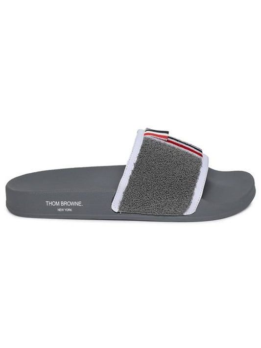 Diagonal Tab Terry Full Slippers Grey - THOM BROWNE - BALAAN 2