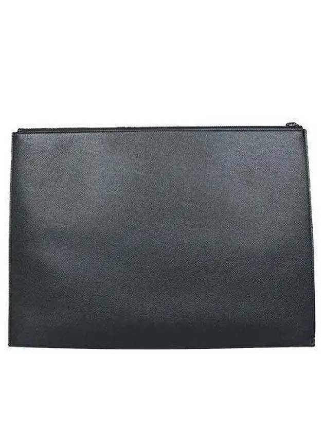 534680 YSL black logo caviar clutch bag - SAINT LAURENT - BALAAN 3