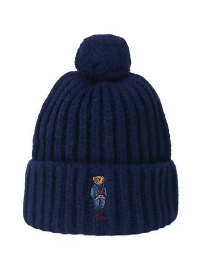 Bear Pom Pom Beanie Hunter Navy - POLO RALPH LAUREN - BALAAN 2