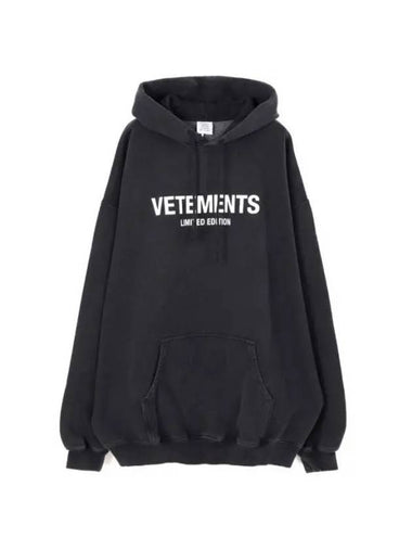 Logo Cotton Hoodie Black - VETEMENTS - BALAAN 1