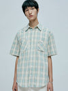 cig plaid two pocket work short sleeve shirt green - KND - BALAAN 9