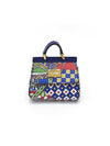 Women's Sicilian bag key holder blue pattern - DOLCE&GABBANA - BALAAN 1