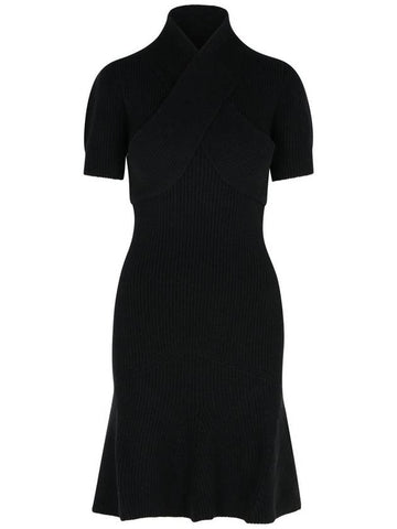 Patou Black Merino Wool Blend Dress - PATOU - BALAAN 1