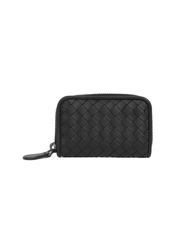 Intrecciato Zipper Coin Card Wallet Black - BOTTEGA VENETA - BALAAN 1