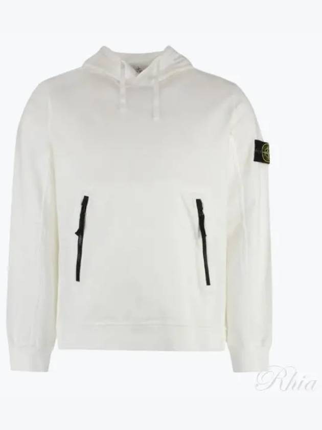 Cotton Waffen Patch Hoodie White - STONE ISLAND - BALAAN 2