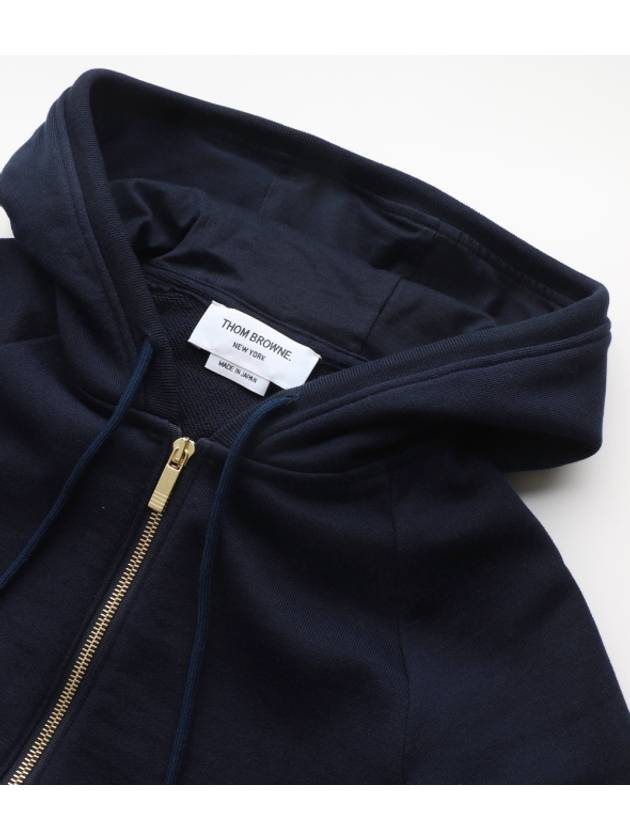 Engineered 4-Bar Stripe Loopback Jersey Knit Zip Up Hoodie Navy - THOM BROWNE - BALAAN 4