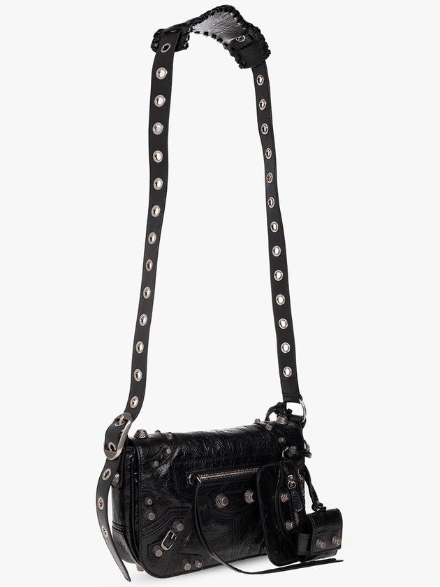 Zipper Stud Arena Lambskin Shoulder Bag Black - BALENCIAGA - BALAAN 5