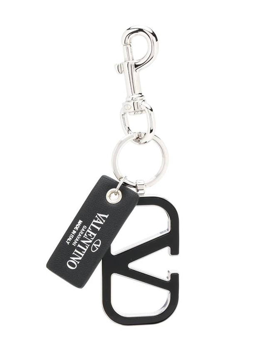 V Logo Signature Key Holder Black - VALENTINO - BALAAN 1