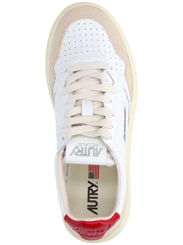 Medalist Leather Low-Top Sneakers Red White - AUTRY - BALAAN 6