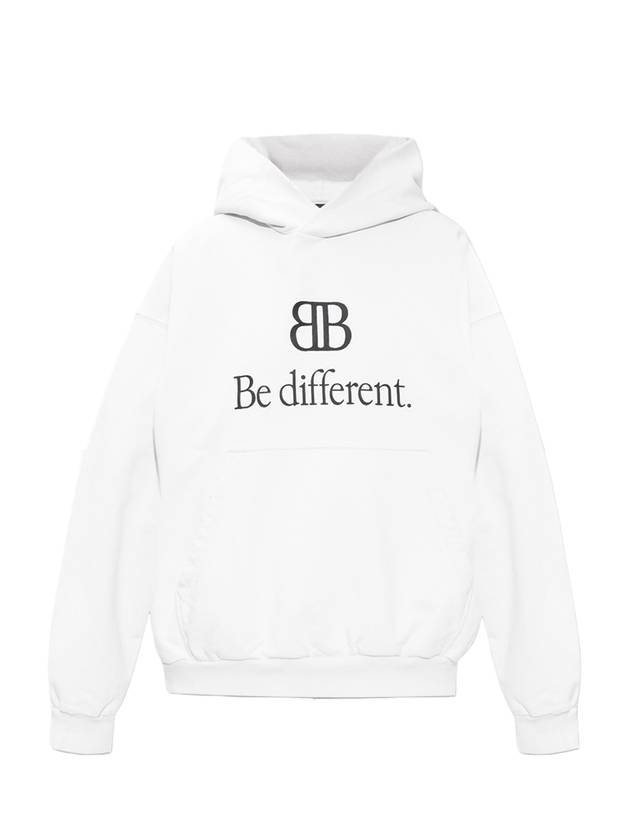 BB Logo Print Hoodie Cream - BALENCIAGA - BALAAN 1