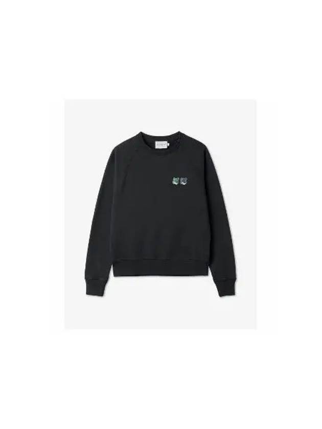 Double Head Fox Patch Sweatshirt Black - MAISON KITSUNE - BALAAN 2