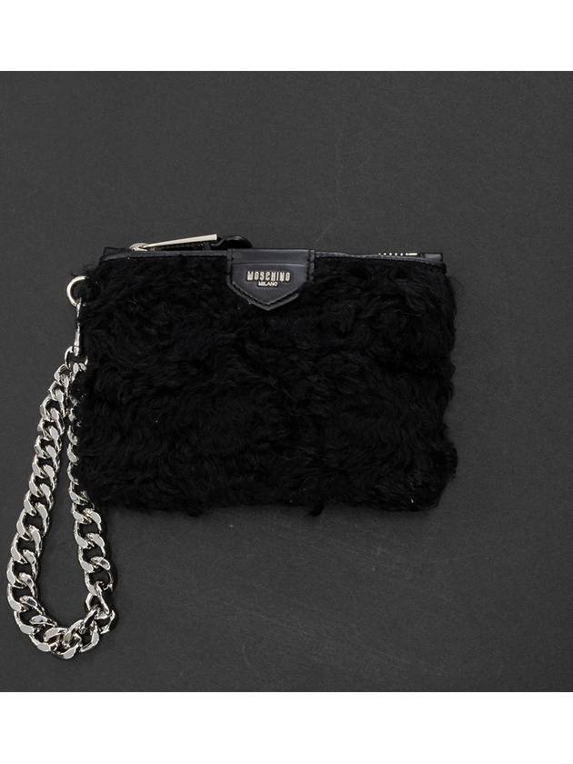 Fur Clutch Bag Black A8444 8213 - MOSCHINO - BALAAN 5