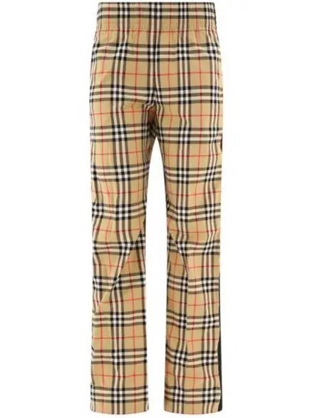 Organic Cotton Check Straight Pants Beige - BURBERRY - BALAAN 2