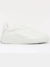 Debossed Logo Leather Low Top Sneakers White - BURBERRY - BALAAN 4