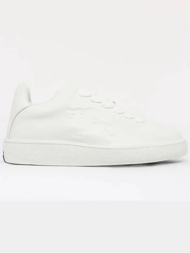 Debossed Logo Leather Low Top Sneakers White - BURBERRY - BALAAN 4