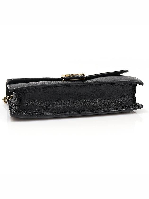 510314 Black leather interlocking GG chain mini clutch crossbag - GUCCI - BALAAN 5