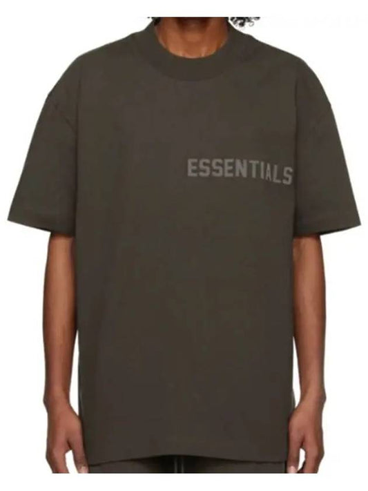 Essentials Rubberized Logo Patch Bag Collar Crew Neck Cotton TShirt - FEAR OF GOD ESSENTIALS - BALAAN 1