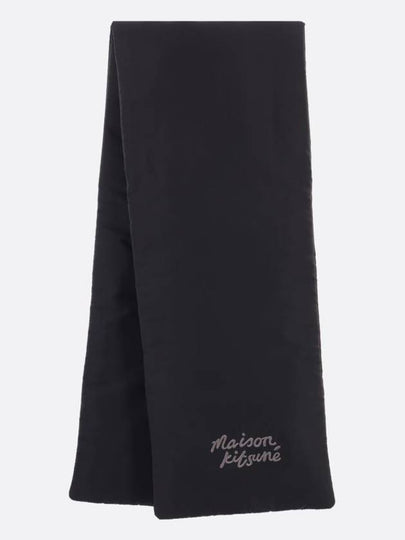 Embroidered Logo Puffer Scarf Black - MAISON KITSUNE - BALAAN 2