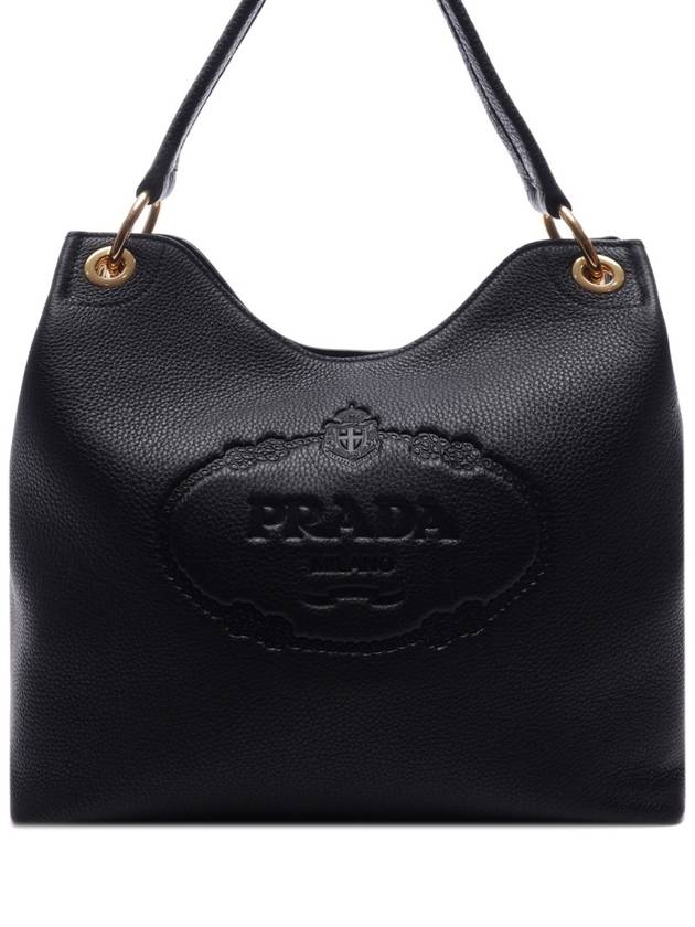 Vitello Phoenix Hobo Bag Black - PRADA - BALAAN 3