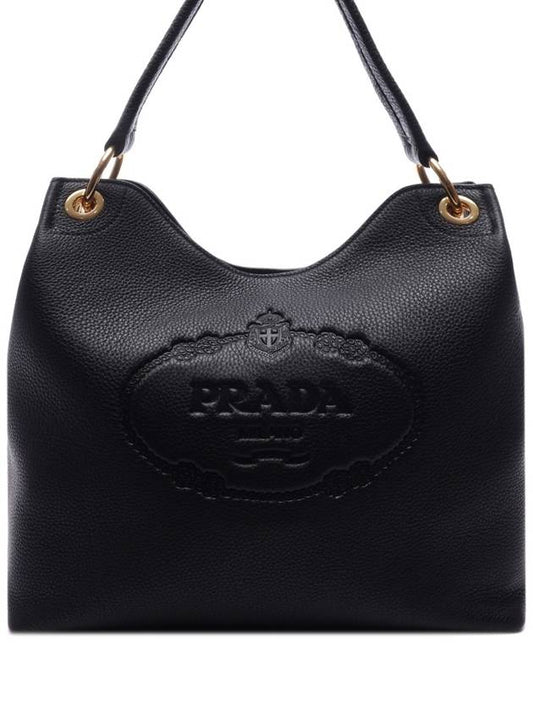 Vitello Phoenix Hobo Bag Black - PRADA - BALAAN 2