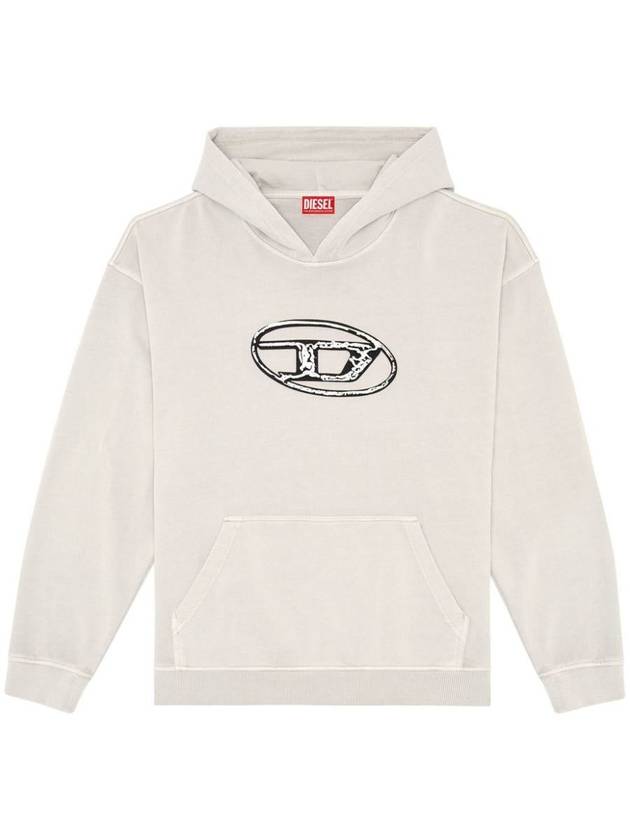 S-Boxt Logo Print Cotton Hoodie Beige - DIESEL - BALAAN 2