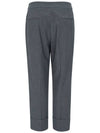 Crop Wool Blended Straight Pants Gray - CALLAITE - BALAAN 3