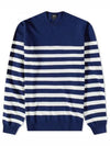 Ishmael Striped Crew Knit Top Dark Navy White - A.P.C. - BALAAN 2